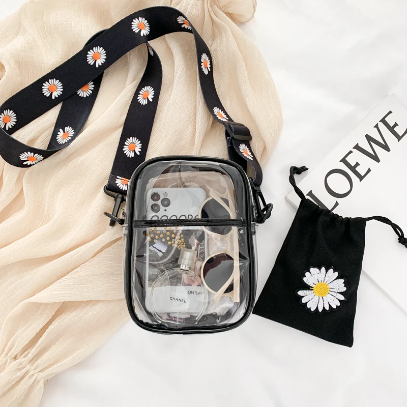 Pvc transparente claro transparente mulher crossbody sacos