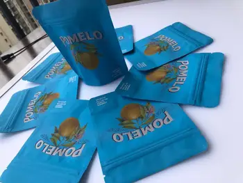 

Cookies Pomelo Blue Bags Empty Bag Local Edibles Packaging Mylar Bags Hologram Stickers And Back Label FOJnC