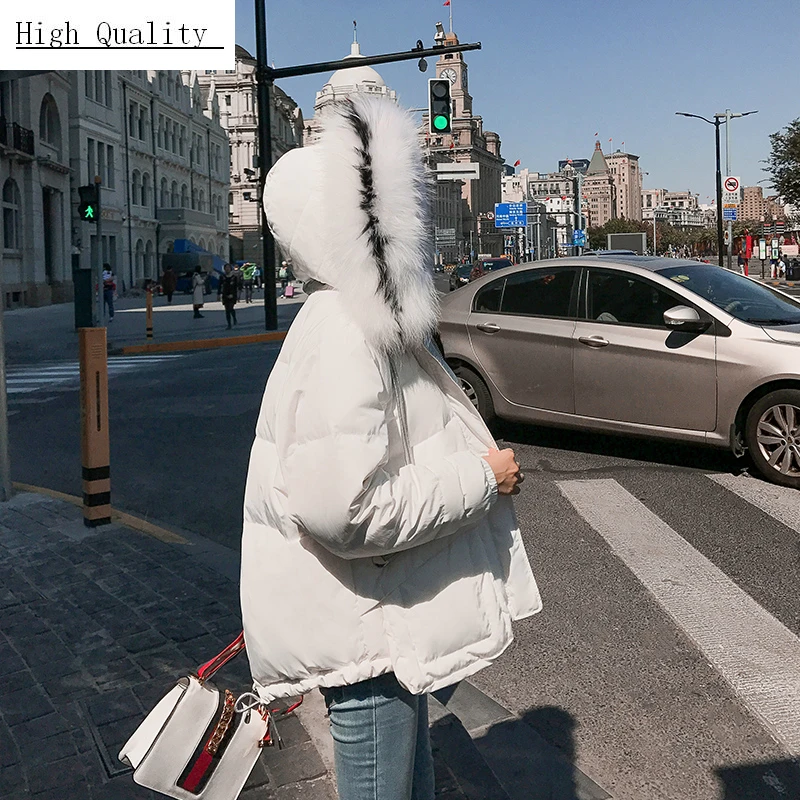 

Winter Down Jacket Woman Hooded 90% Duck Down Coat Female Thick Warm Short Down Parka Real Fur Hooded Clothes LWL1342
