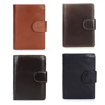 

Vintage Men Short Artificial Leather Wallet Multifunctional Zipper Purse Coin Pocket Photo Card Holder with Magnetic Closure