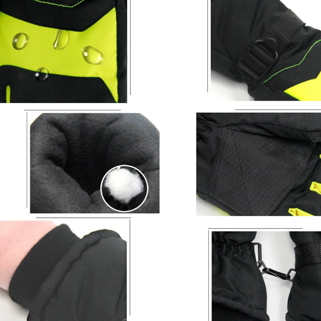 Adult Kids Waterproof Ski Gloves Winter Warm Snowboard Snowmobile Cold Weather Gloves for Children Boys Girls Mens Womens