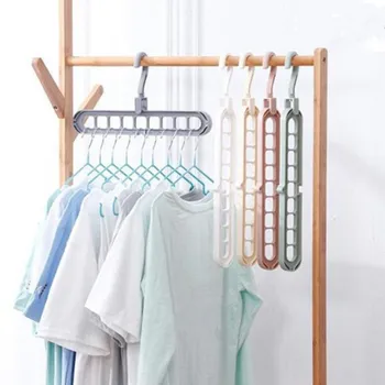 

Magic Multi-port Support Circle Clothes Hanger Clothe Drying Rack Multifunction Hangers Storage Rotate Anti-skid Folding Hanger