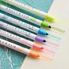 5Pcs Colorful Candy Color Double-end Highlighters Markers Fluorescent Milkliner Stationery Gift Q6PA ► Photo 2/5