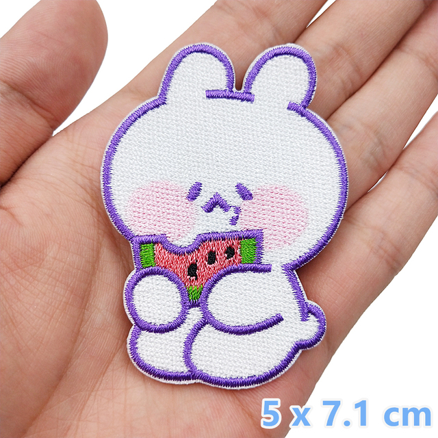 Cartoon Rabbit Embroidery Patches Self-adhesive For Clothing Handmade DIY Stickers Badge Backpack T-shirt Appliques