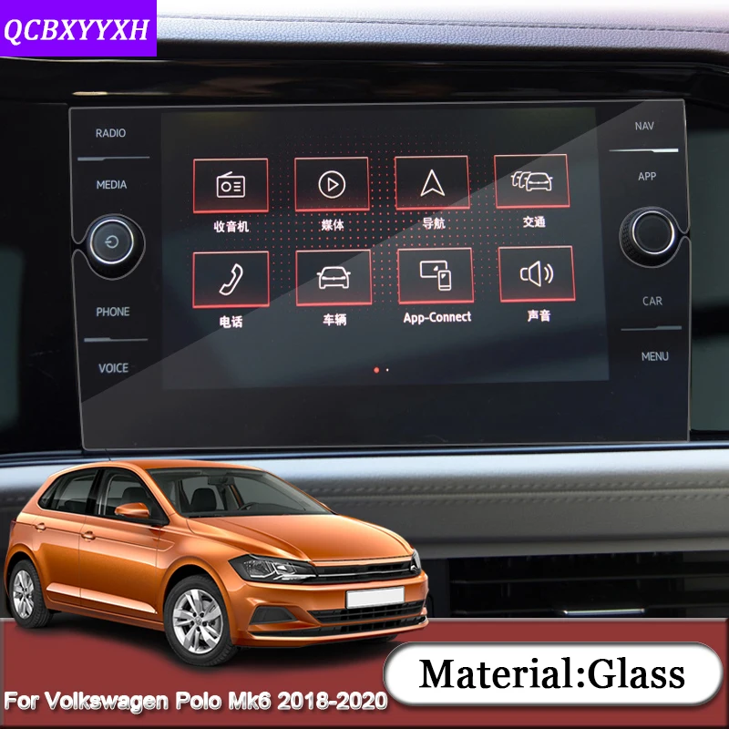 Автомобильный gps навигационный экран Стеклянная защитная пленка приборная панель Дисплей Защитная пленка для Volkswagen Polo MK6 Virtus Sedan