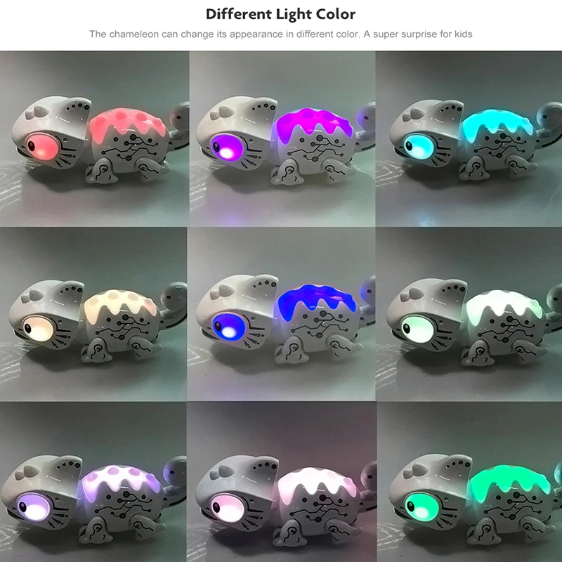 RC Robot Dinosaur Toys Chameleon Pet Changeable Light Electronic Model Animal Intelligent Remote Control Robot Toy for Children
