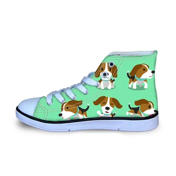 

Flats Green Canvas Children Beagle Dog Print Animal Logo Breathable Kids Shoes For Girl Boy Sneakers Outdoor Footwear Hot Sale