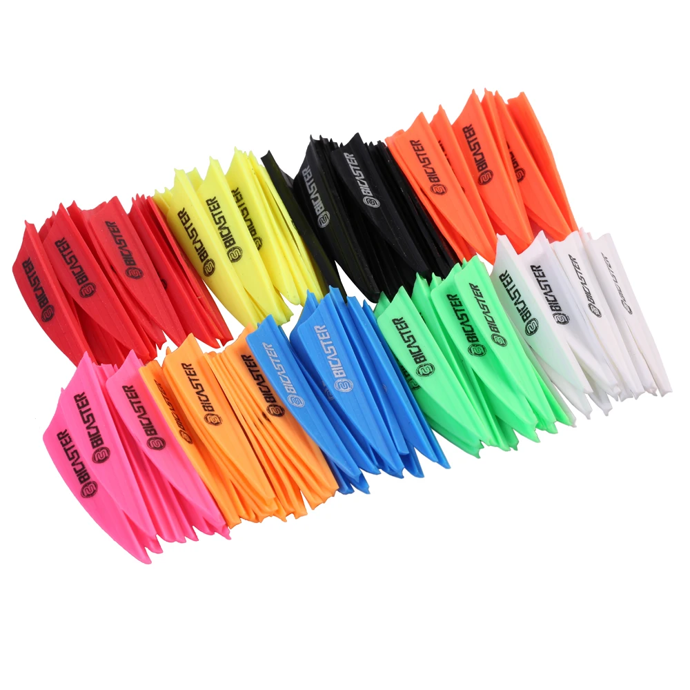 Bicaster 100pcs Archery Arrow Plastic Fletch 1.75" Vanes Flectchings 8 Colors for Choice 2