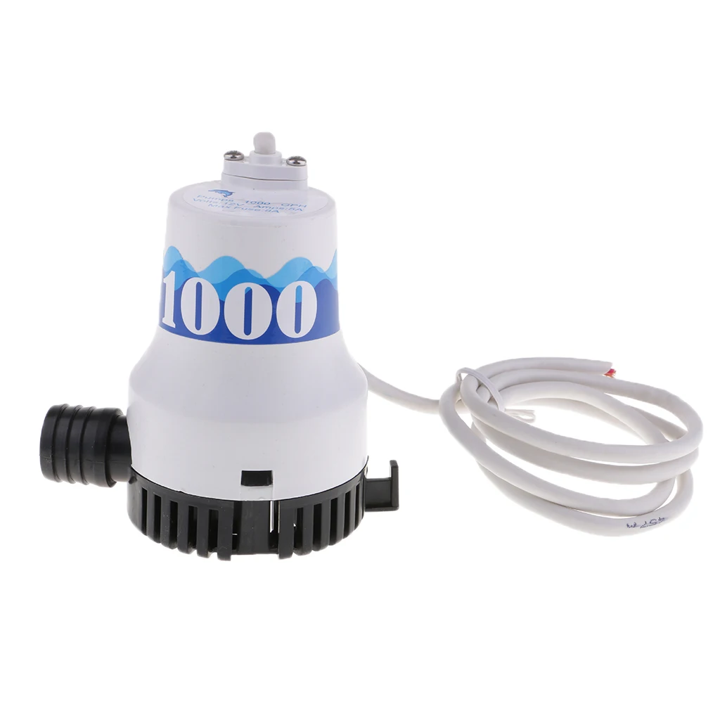 1'' OUTLET 12V BILGE PUMP 1000GPH SUBMERSIBLE WATER BOAT-Stainless Steel