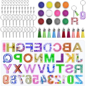 

Alphabet Keychain Mold Backward Resin Molds Kit for Making Epoxy Resin Crafts Keychain House Number