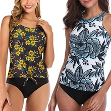 ZAFUAZ женский купальник, танкини, набор размера плюс, купальник, новинка, Ретро стиль, открытая спина, купальник, пляжный бикини, купальник XXL