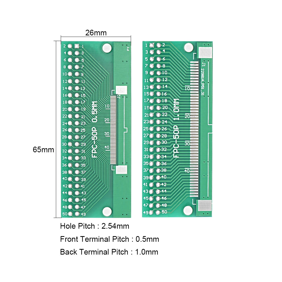 Uxcell FPC 50PIN 0,5/FPC 50PIN 1 to DIP адаптер печатной платы SMD конвертер 12 шт