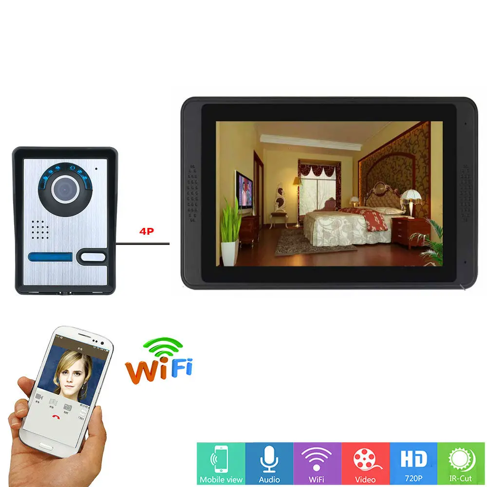 SmartYIBA " Hands-free видео домофон безопасности WiFi видео-звонок Дверной камеры наблюдения визуальный вызов приложение комплекты дистанционного управления