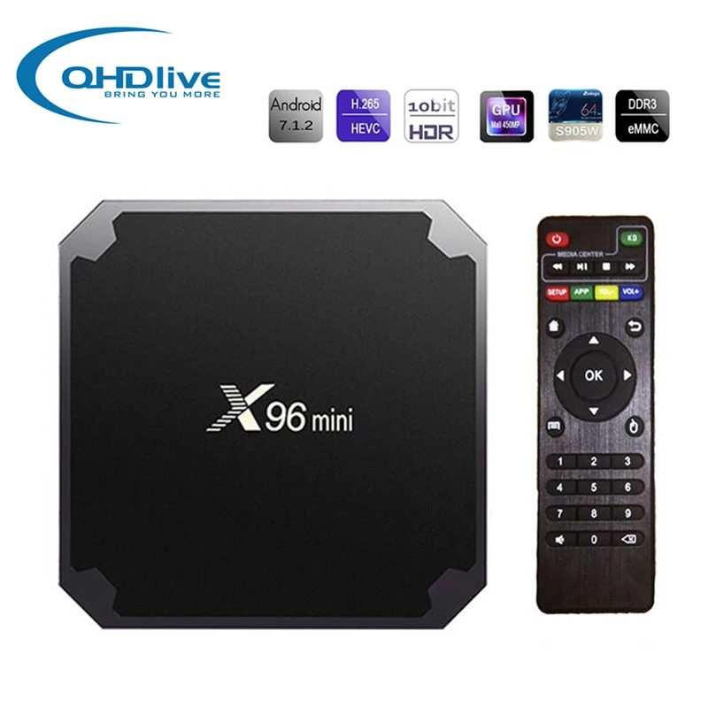 QHDLIVE X96 мини Smart tv Box телеприставка Android 7 1 IOS 4K ГБ 8 Amlogic S905W четырехъядерный WiFi |