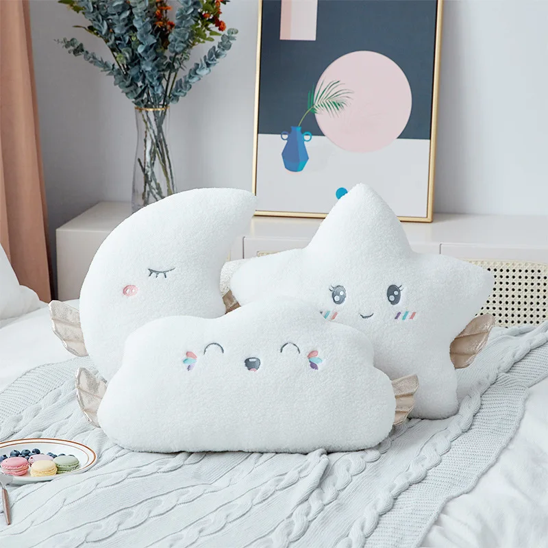 

Cute Pillow Plushie Clouds Kawaii Cloud Moon Star Cushion Plushies Plush Pillows Sleeping Toy Toys Girls Kids Soft Home Decor