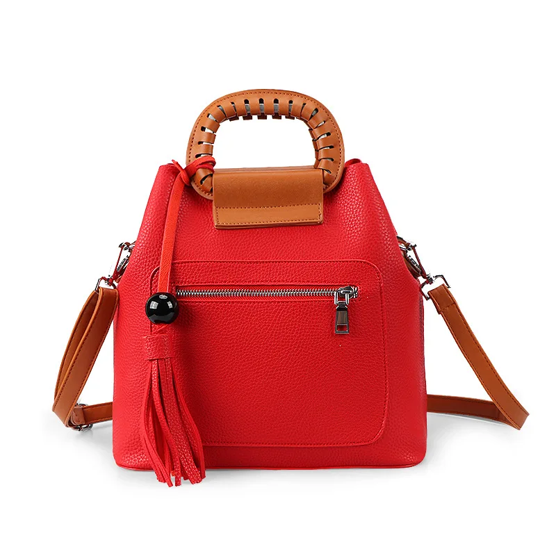 

Stock Tassels Pendant Hand Shoulder Different Size Bags Women's Europe And America Style Bag in Bag