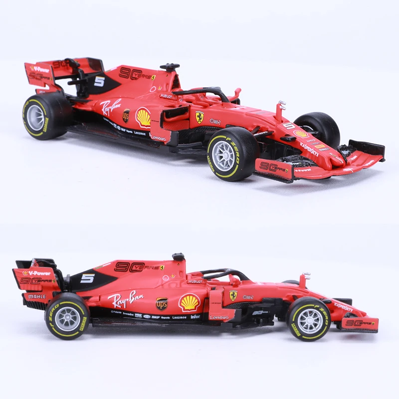Koop Bburago 1 43 143 2019 SF90 Ferrari Leclerc Vettel No5 No16 F1 Formule 1 Racing Car Diecast Display Plastic Model Kinderen speelgoed