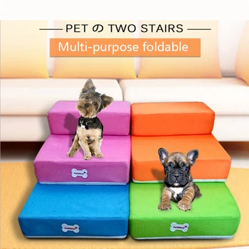 

Foldable Dog Stairs 2 Steps Ladder Breathable Mesh Detachable Pet Ramp For Small Dogs Removable Dog Bed Stair Pet Accessories