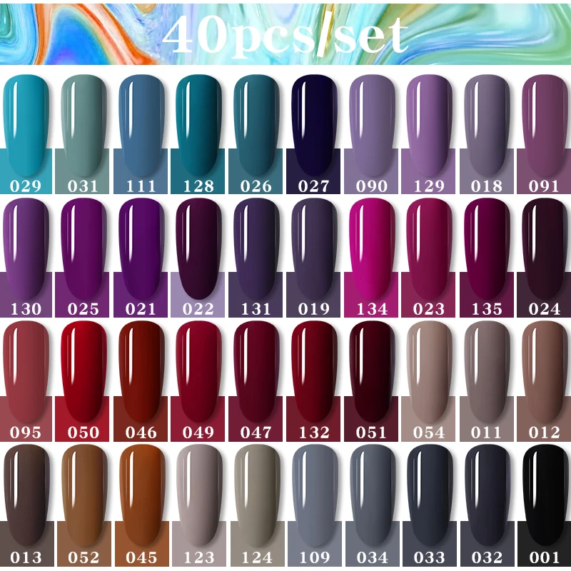 

LEMOOC Nail Gel Polish Set Glitter Sequins Soak Off Varnishes Kit Hot Selling Colors Gel Set Top Base Coat Nail Lacquers Set Kit