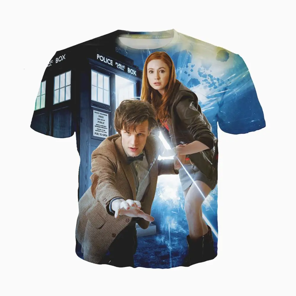 

SONSPEE Doctor Who T-shirts 3D Print Short Sleeve Round Neck T Shirt Men Women Summer Fashion Casua Gym Harajuku Tee Shirt Homme