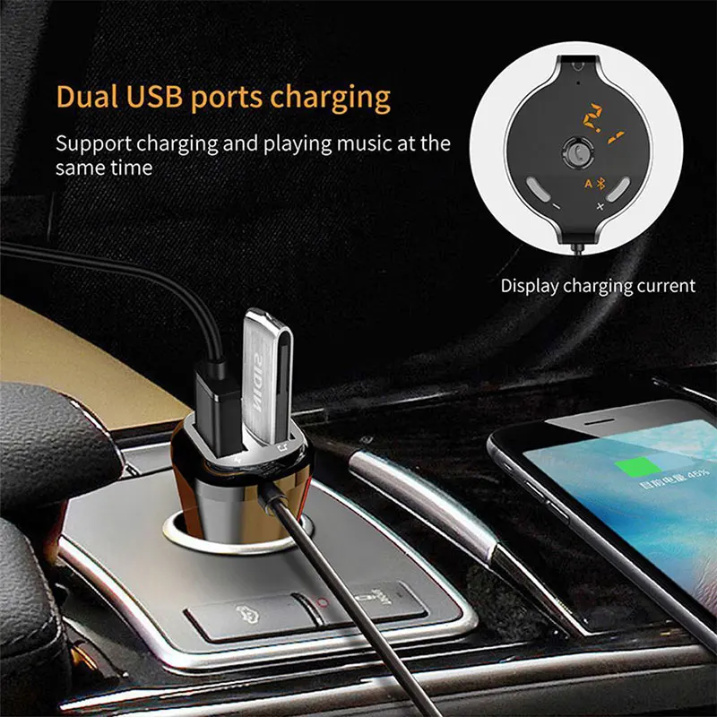 Fm-передатчик автомобильный fm-передатчик портативный fm-адаптер USB зарядное устройство Handsfree беспроводной универсальный