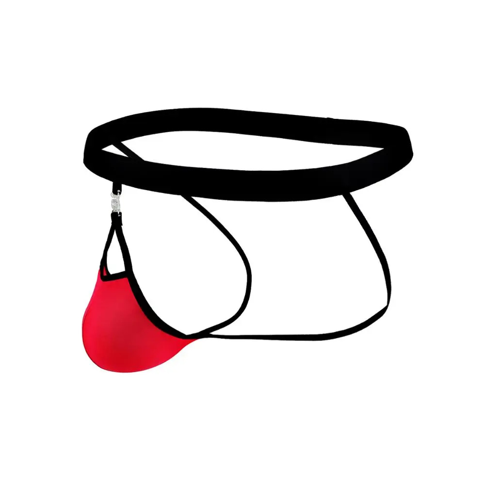 Sexy Men Penis Pouch Tanga Underwear Ice Silk Thong Male Removeable Pouch G-String Bikini Erotic T-Back Breathable UnderPants