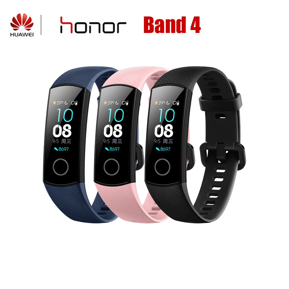 Смарт-браслет huawei Honor Band 5 Amoled цветной 0,9" сенсорный экран для плавания осанка обнаружения пульса трекер сна оснастка