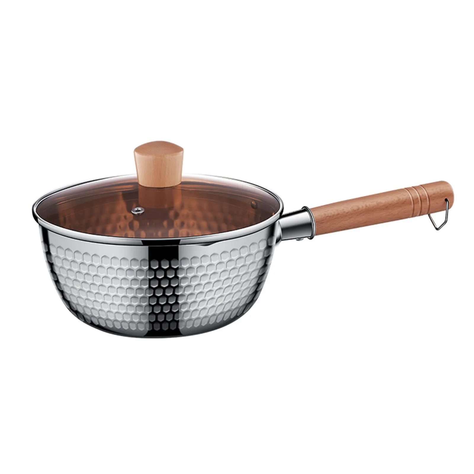 

Japanese Saucepan Non-Stick Stainless Steel Milk Pots Soup Pot Kitchen Cooking Pan With Wooden Handle Cookware #W0