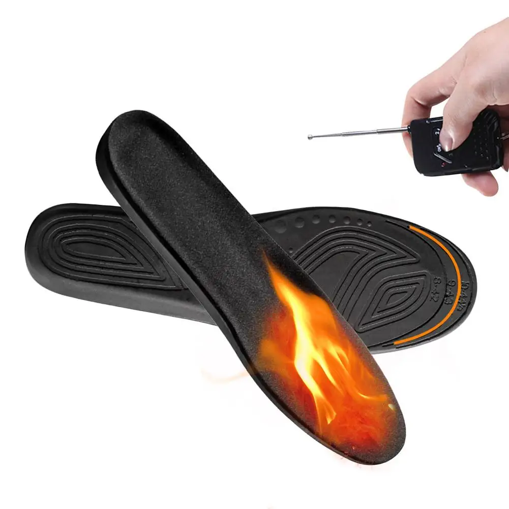 Winter USB Electric Heating Insole 3.7V Rechargeable Heated Insoles Wireless Remote Control Camp 3 Speed Adjustable Foot Warmer