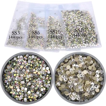 1440 шт./упак. AAA Блестящий лак для ногтей Стразы AB прозрачный белый(SS3-SS20) обувь на плоской подошве Стразы 3D ногтей Стразы Украшения