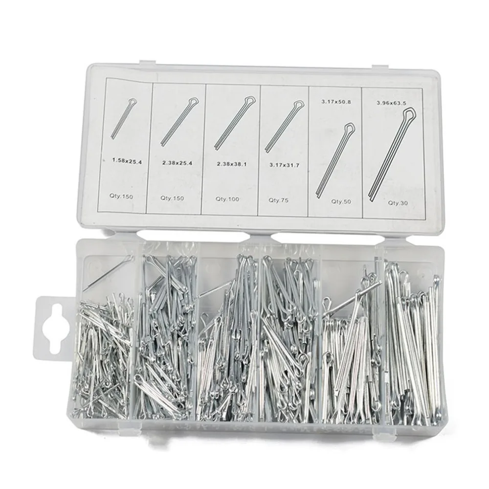 555PCS/SET Professional Durable Use Cotter Pin Split Pin Assortment Box