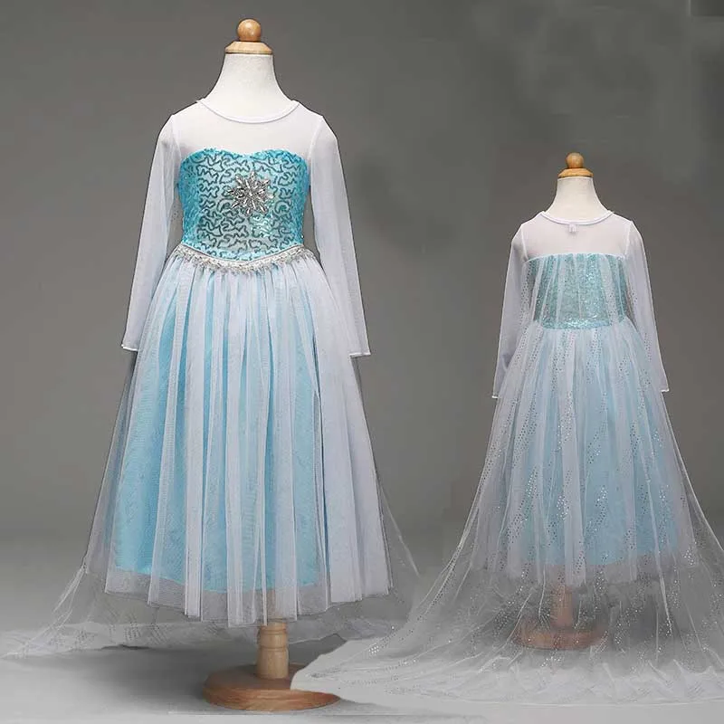one dress cape MERI AMMI/Детское платье для девочек, платье Анны для девочек, нарядное голубое платье Эльзы+ красная накидка для детей от 3 до 10 лет - Цвет: one dress cape