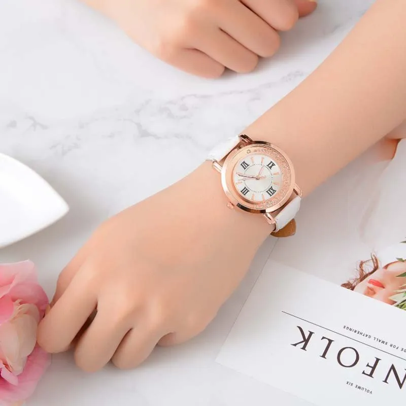 

Comfortable Casual Ladies Designer Watches Luxury Watch Women Simple Auger Leather Stainless Steel Quartz Clock Wrist Decoration