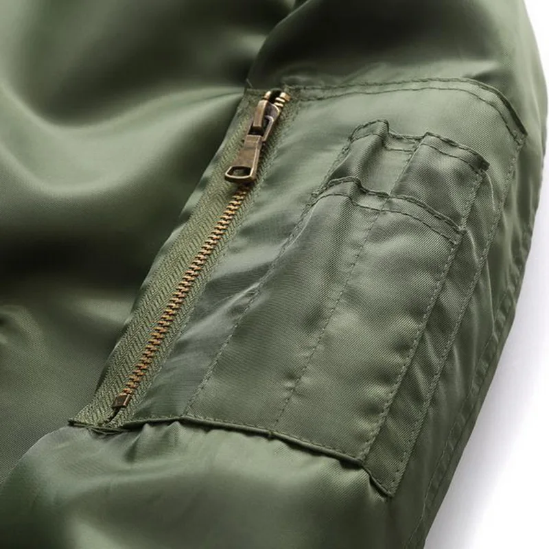 Plus Size Military Style Male Bomber Jacket Flight Pilot Jackets Fashion Zipper Pockert Coat College Outerwear Men Spring Autumn