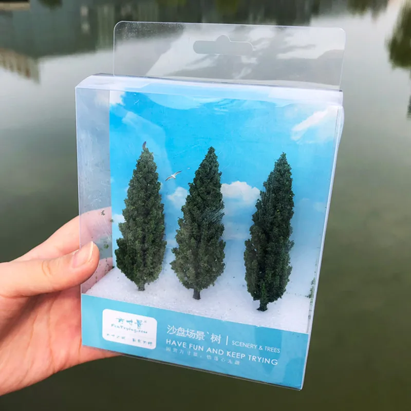 3 PCS PACK Realistic Model Pine Trees landscape model train railway layout scenery dioramas DIY gaming 5