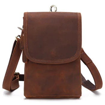 

New leather men's waist bag wear belt men's shoulder bag first layer cowhide retro small single shoulder diagonal bag waist