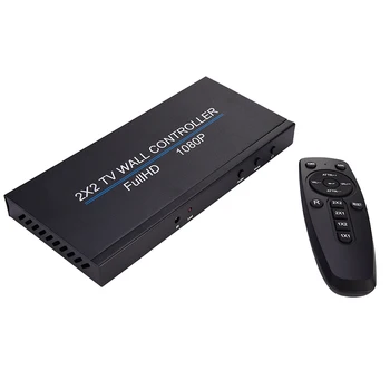 

Video Wall Controller HDMI Processor USB Matrix Switch 2x2 Processor HD Image Stitching Controller With IR Remote Control AC Ada