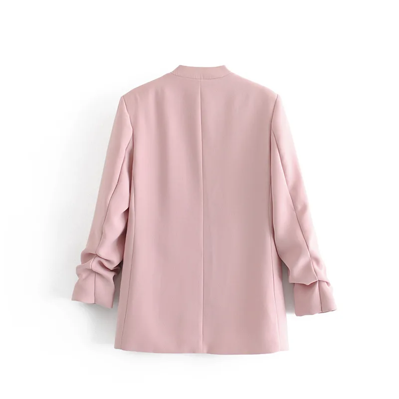 

B6547-Western Style WOMEN'S Dress Wholesale 2019 Spring New Style V-neck a Grain of Pearl Clasp zhe zhou xiu Suit Jacket Women's