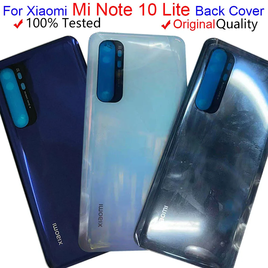 Задняя крышка батарейного отсека для Xiaomi Mi Note 10 Lite стекло M2002F4LG note10 lite задняя