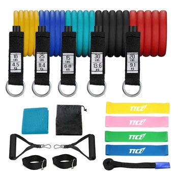 

VERTVIE 16Pcs/Set Resistance Band Training Exercise Bands Fitness Yoga Tubes Pull Rope Rubber Expander Elastic Bands With Bag
