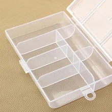 Boîte à bijoux en plastique à 6 grilles, boîte à outils en plastique, organisateur d'artisanat réglable, rangement de perles, bracelets, boîtes à outils