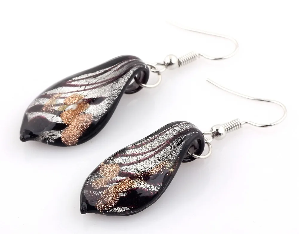 Yingwu De Bijoux, 12 пар в партии, разные цвета, модные стеклянные серьги в форме капли, модные муранские серьги и серьги-крючки