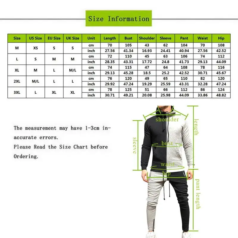 Mens Tracksuit Hoodie Set Two Pieces Autumn Winter Men's Sports Suit Half Black Half White Pant Sweatshirt Male Sweatsuit Outfit Mens Tracksuit Hoodie Set Two Pieces Autumn Winter Men's Sports Suit Half Black Half White Pant Sweatshirt Male Sweatsuit Outfit