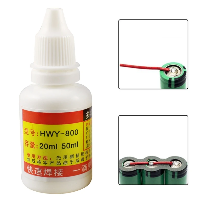 20ml 50ml Powerful Rosin Soldering Agent No-clean Flux Stainless Steel White Plate Iron 18650 Battery Welding Water Liquid Flux copper welding rod