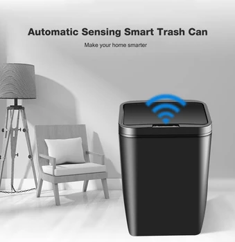 

12L Automatic Sensing Smart Trash Can 0.3s Quick Reaction Automatic Touchless Intelligent Bathroom Kitchen Waste Garbage Bin