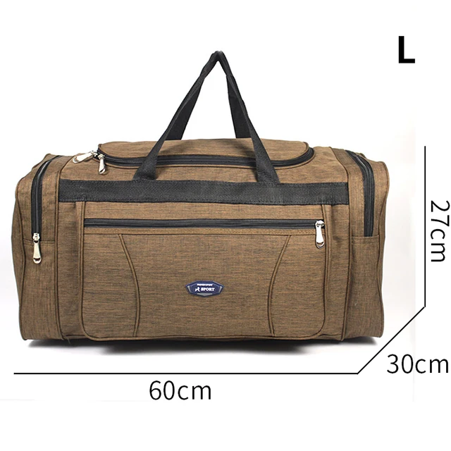 Oxford Waterproof Men Travel Bags Hand Luggage Big Travel Bag Business Large Capacity Weekend Duffle Travel Bag L-brown