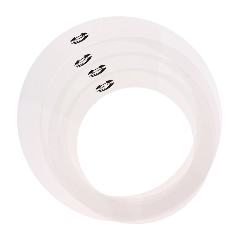 Pack of 4 Drum Set Tone Control Rings Muffler Mute Percussion Instrument Accessory for Drummer