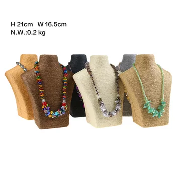 

Hemp Rope H21cm Necklace Display Stand Holder Nice New Design Necklace Hanger High Quality Jewellery Display Bust Model Rack