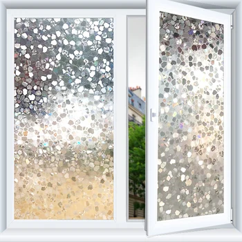 

1/2Meter 3D Window Privacy Film Static Window Clings Vinyl Window Decals Window Sticker for Glass Door Home Heat Control Anti UV