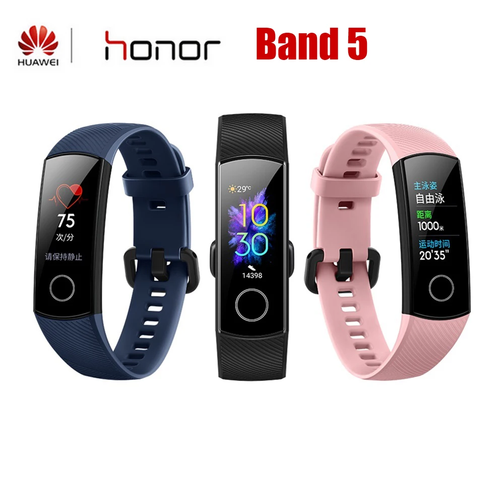 Honor Band 5/5i умный Браслет, баскетбольный браслет с кислородом крови, фитнес-трекер, монитор сердечного ритма и сна, водонепроницаемый браслет